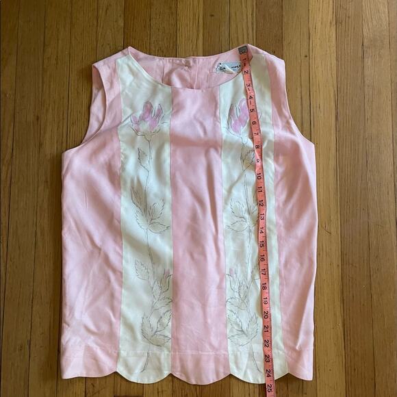 60s Vintage Pink and White Tunic with Scalloped Edges - Picture 6 of 6